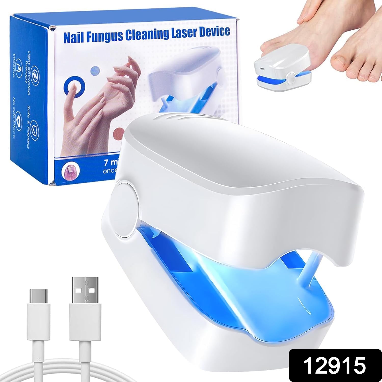 12915 Rechargeable Nail Fungus Treatment for Toenail, Toe Nail Fungal Treatment Nail Fungus Laser Device, Anti-Fungal Nail Treatment for Hand & Feet Infections Remover for Home Use 12915 Rechargeable Nail Fungus Treatment for Toenail, Toe Nail Fungal Treatment Nail Fungus Laser Device, Anti-Fungal Nail Treatment for Hand & Feet Infections Remover for Home Use
